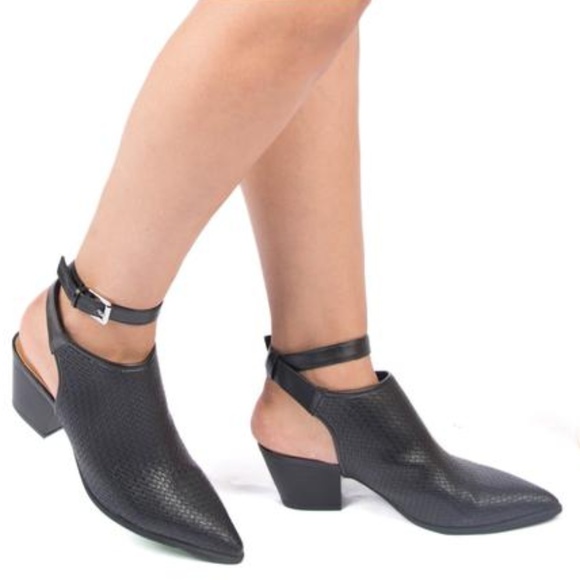 Black Anckle Wrap Bootie - Picture 2 of 4